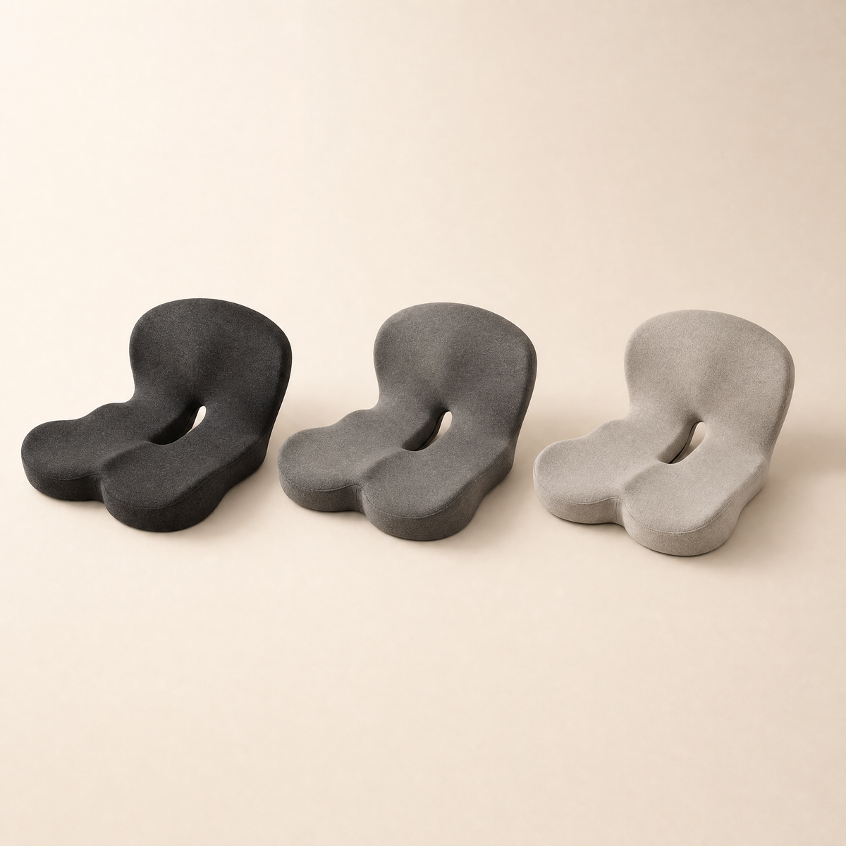 The Serenzo Atlas in all three colours: black grey, dark grey and light grey